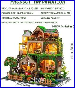 Creative DIY Wooden Dollhouse Kit Enchanted Fairy Tale with Musical Charm