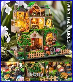 Creative DIY Wooden Dollhouse Kit Enchanted Fairy Tale with Musical Charm