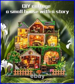 Creative DIY Wooden Dollhouse Kit Enchanted Fairy Tale with Musical Charm