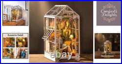 Creative Miniature Dolls House Book Nook with LED Ambiance DIY Assembly Kit