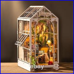 Creative Miniature Dolls House Book Nook with LED Ambiance DIY Assembly Kit