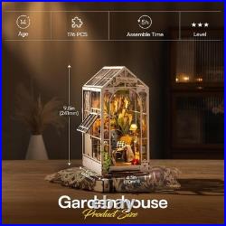 Creative Miniature Dolls House Book Nook with LED Ambiance DIY Assembly Kit