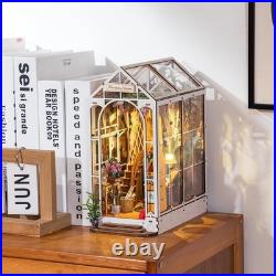 Creative Miniature Dolls House Book Nook with LED Ambiance DIY Assembly Kit