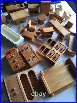 Creative Playthings wooden Mid Century Modern dollhouse furniture Finland Vitali