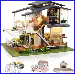 Cuteefun DIY Miniature Dollhouse Kit For Building Miniature House With Music And Furniture