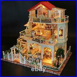 DIY 3D Miniature Wooden Doll House with LIght, Music Box Gift for Friends