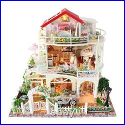 DIY 3D Miniature Wooden Doll House with LIght, Music Box Gift for Friends