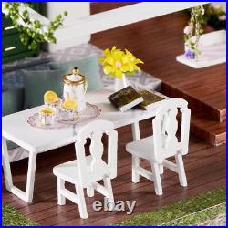 DIY Creative Doll House Furniture Kits Wooden Modern Garden