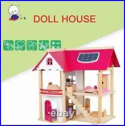 DIY DollHouse Wooden Furniture Miniature Toy Set Doll House 55 x 52.5 x 37.5cm