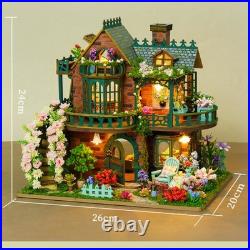 DIY DollHouses Model Kit Wooden Miniature Fairy Garden With LED Lighting Furniture DIY DollHouses Model Kit Wooden Miniature Fairy Garden With LED Lighting Furniture