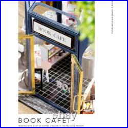 DIY Doll House Library Kit Wooden Book with LED Light And Cafeteria DIY Doll House Library Kit Wooden Book with LED Light And Cafeteria
