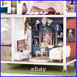 DIY Dollhouse 3D Wooden Assembly Doll House Toy Bedroom Kitchen Bathroom DIY Dollhouse 3D Wooden Assembly Doll House Toy Bedroom Kitchen Bathroom