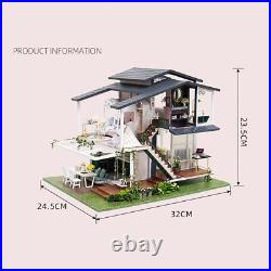 DIY Dollhouse 3D Wooden Assembly Doll House Toy Bedroom Kitchen Bathroom DIY Dollhouse 3D Wooden Assembly Doll House Toy Bedroom Kitchen Bathroom