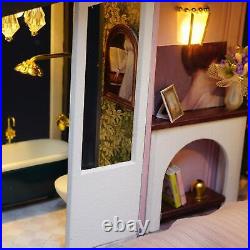 DIY Dollhouse Furniture Kits Wooden Modern Villa With Lights Gift Creative