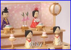 DIY Dollhouse Kit Japanese Hina KOKESHI Dolls Miniature House Wooden Handcraft
