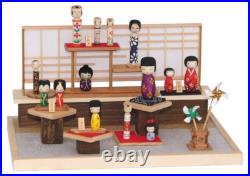 DIY Dollhouse Kit Japanese KOKESHI Dolls Miniature House Wooden Craft Model kit