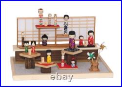 DIY Dollhouse Kit Japanese KOKESHI Dolls Miniature House Wooden Craft Model kit