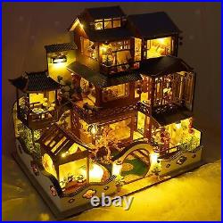 DIY Dollhouse Kit with Furniture Home Decoration with LED Light for Families