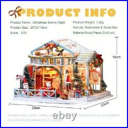 DIY Dollhouse Miniature Furniture Wooden Kit Dust Proof Music Room For Christmas
