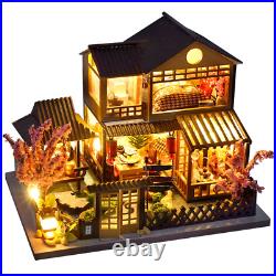 DIY Dollhouse Wooden Doll Houses Miniature Doll House Furniture Kit Led Toys for