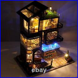 DIY Dollhouse Wooden Romantic Modern Villa Playset Self Assembled