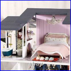 DIY Mini Dollhouse Wooden Furniture Kit Garden House Handmade Cottage Big