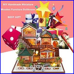 DIY Miniature and Furniture Dollhouse Kit, Mini 3D Wooden Doll House Craft