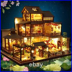 DIY Miniature and Furniture Dollhouse Kit, Mini 3D Wooden Doll House Craft Model