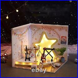 DIY Wooden 112 Doll House LED Light 3D Puzzle Music Room Dustproof Cover