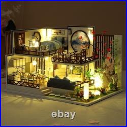 DIY Wooden Casa Roombox with Furniture Light Doll House Handmade Miniature