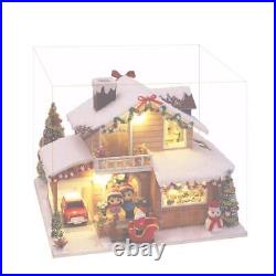 DIY Wooden Christmas Eve Doll House Kit Miniature with Furniture Casa Snow