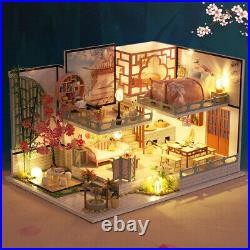 DIY Wooden Doll House Kit Japanese Loft with Furniture Self Assembly Miniature