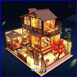 DIY Wooden Dollhouse Miniature with Light Doll House Model Creative Room