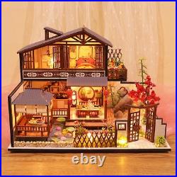 DIY Wooden Dollhouse Miniature with Light Doll House Model Creative Room
