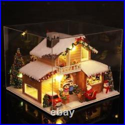 DIY Wooden Miniature Dollhouse Kit LED Light Creative 3D Puzzles Doll House