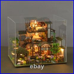 DIY Wooden Miniature Dollhouse Miniature Garden House for Birthday Gift Kids