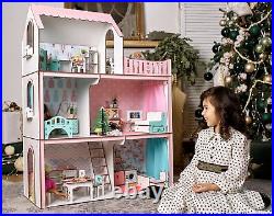 DIY wooden dollhouse, cute toy house for kids, doll cottage house DIY kit