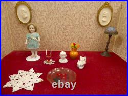 DOLLHOUSE ANTIQUE Equipped-PORCELAIN DOLL-FURNITURE-ACCESSORIES 1920/1930s