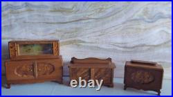 DOLLHOUSE ANTIQUE Equipped-PORCELAIN DOLL-FURNITURE-ACCESSORIES 1920/1930s