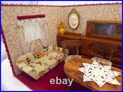 DOLLS HOUSE ANTIQUE Equipped-PORCELAIN DOLL-FURNITURE-ACCESSORIES 1920/1930s