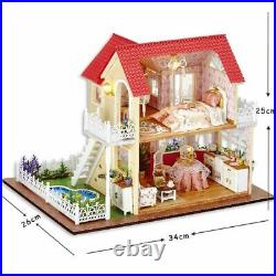 Diy Dollhouse Furnitures Wooden House Pricness Hut Toys Children Birthday Gift