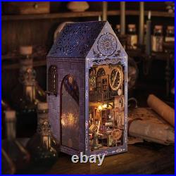 Diy Dolls House Furniture Set with Led Light Wooden Puzzle Bookends
