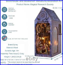 Diy Dolls House Furniture Set with Led Light Wooden Puzzle Bookends