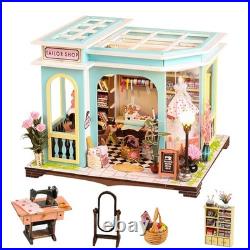 Diy Miniature House Kit, Creative Room Wooden Doll House Accessories, Tailor Sho