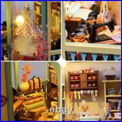 Diy Miniature House Kit, Creative Room Wooden Doll House Accessories, Tailor Sho