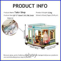 Diy Miniature House Kit, Creative Room Wooden Doll House Accessories, Tailor Sho