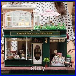 Dolity Dollhouse Miniature with Furniture, DIY 3D Wooden Doll House Kit Paris