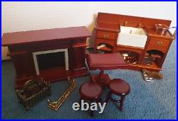 Doll House 112 Wood Wooden Furniture Inc Bed Sofa Dresser Desk Fireplace Etc