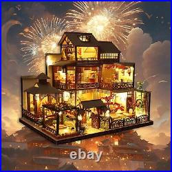 Doll House Kits Diy Dollhouses Miniature with Wooden Furniture for Boys Girls