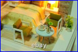 Doll House Wooden Furniture Diy Miniature Box Puzzle Assemble 3D Dollhouse Toys